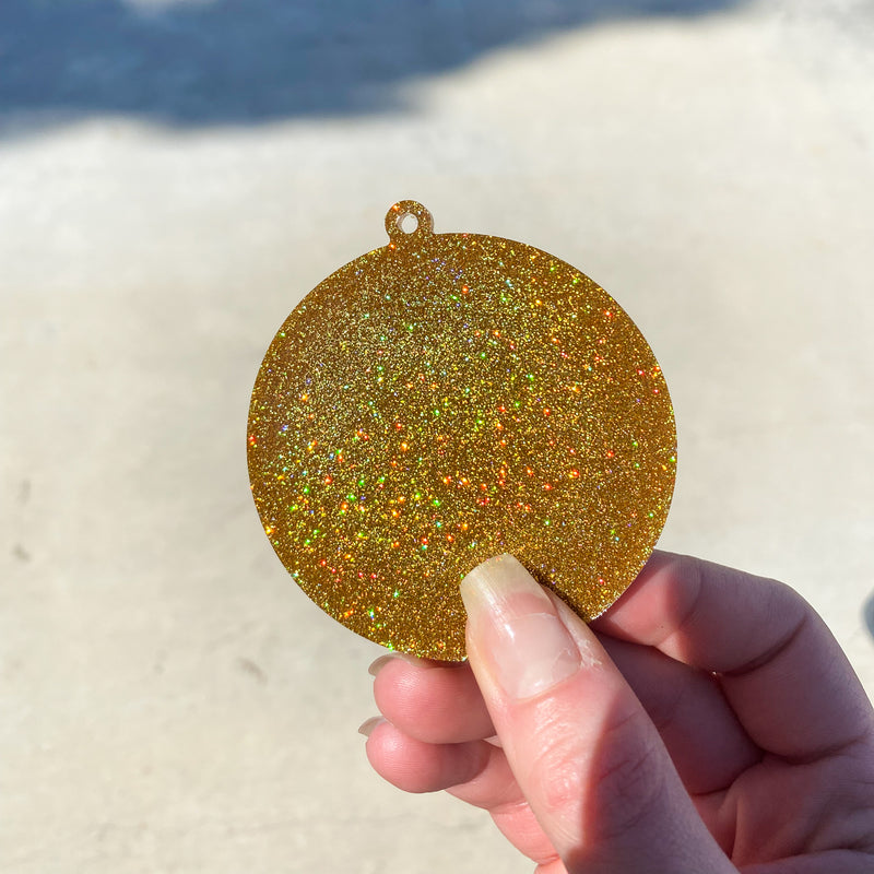 Gold Glitter Bitcoin Keychain Craft - Holographic Gold Glitter Bitcoin Epoxy Resin Keychain Piece