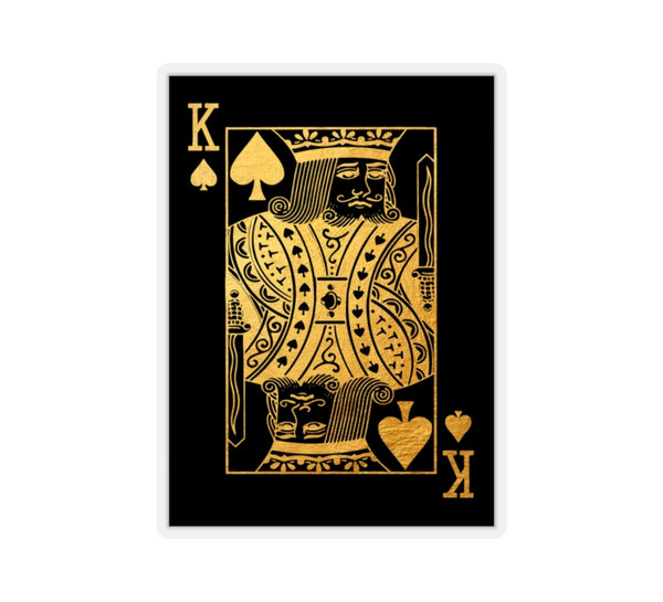 Gold King of Spades Kiss-Cut Sticker