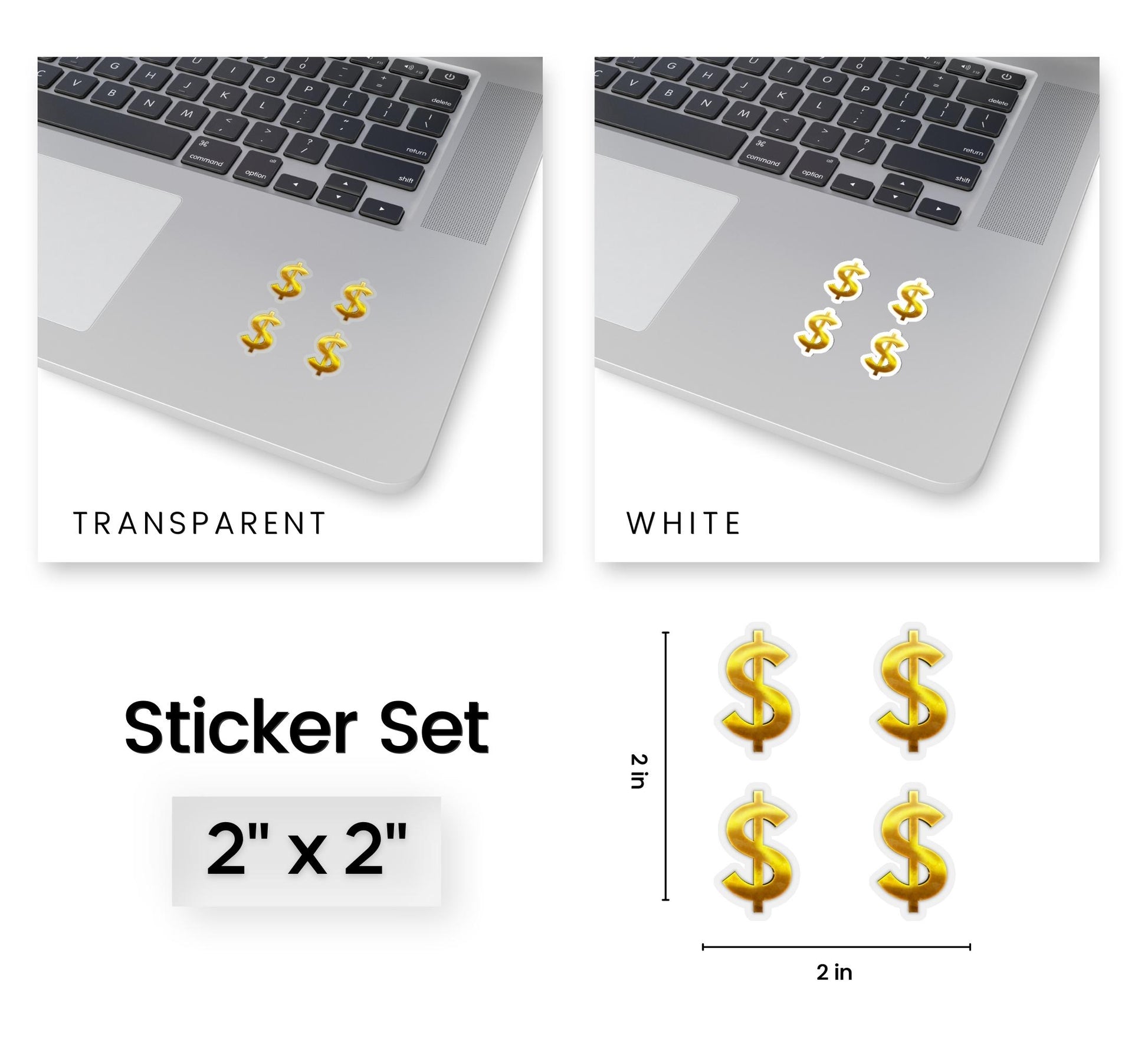 Mini Gold Money Sign Sticker Sheet