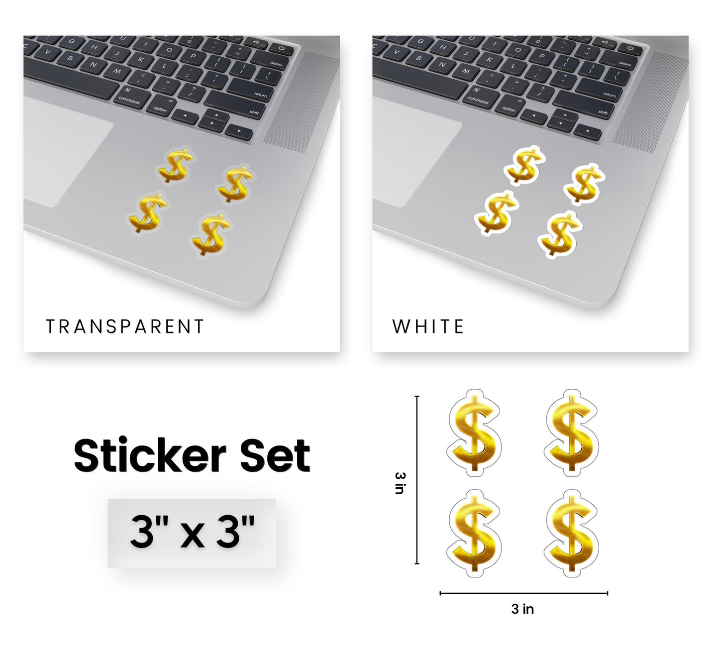 Mini Gold Money Sign Sticker Sheet