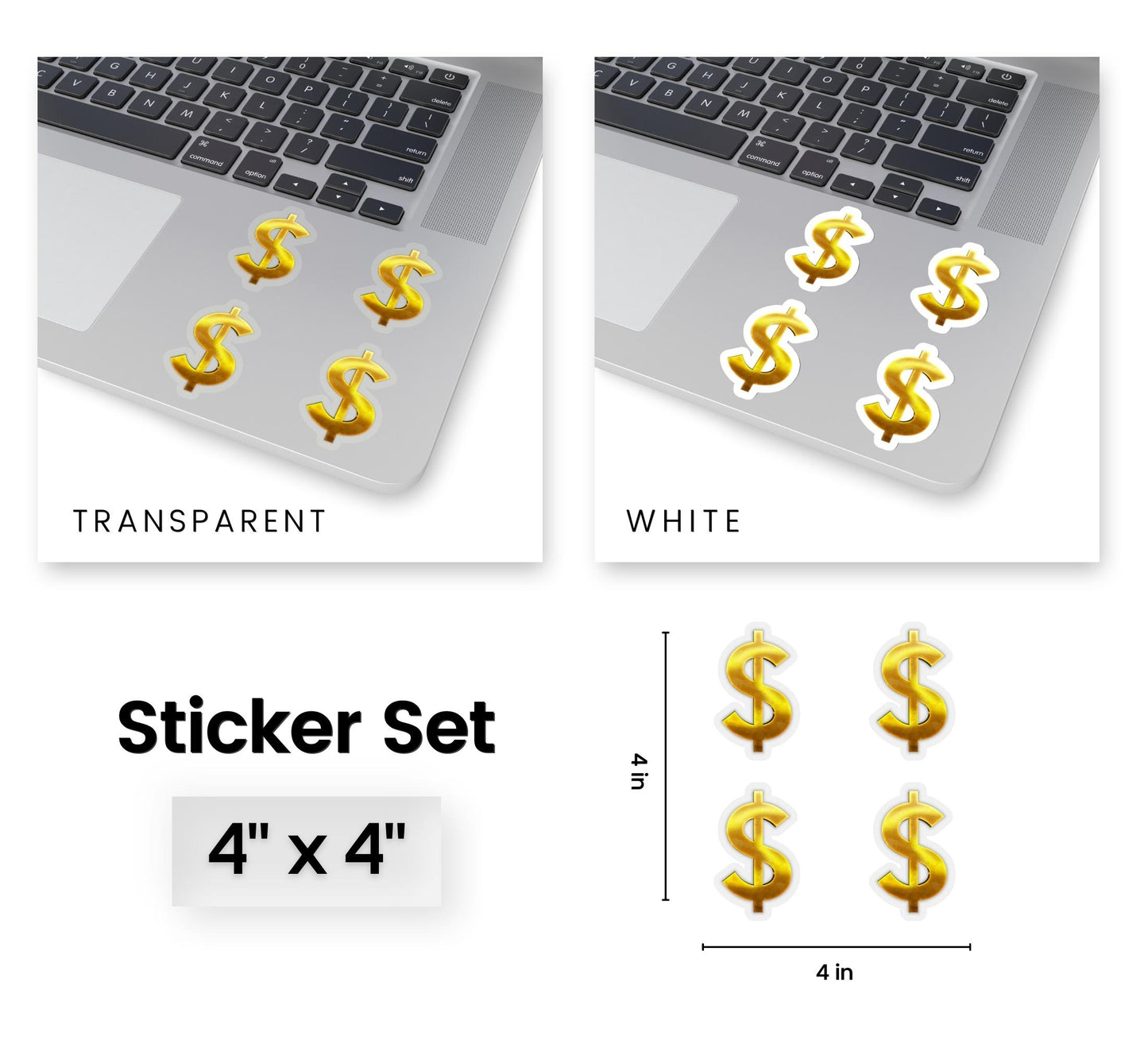 Mini Gold Money Sign Sticker Sheet