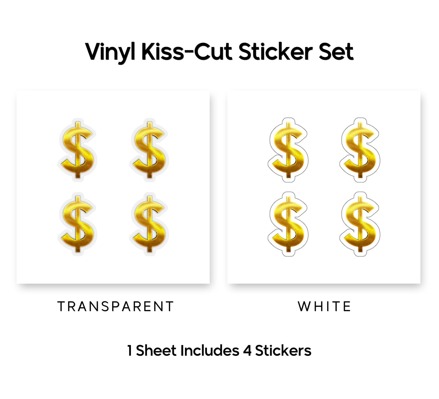 Mini Gold Money Sign Stickers