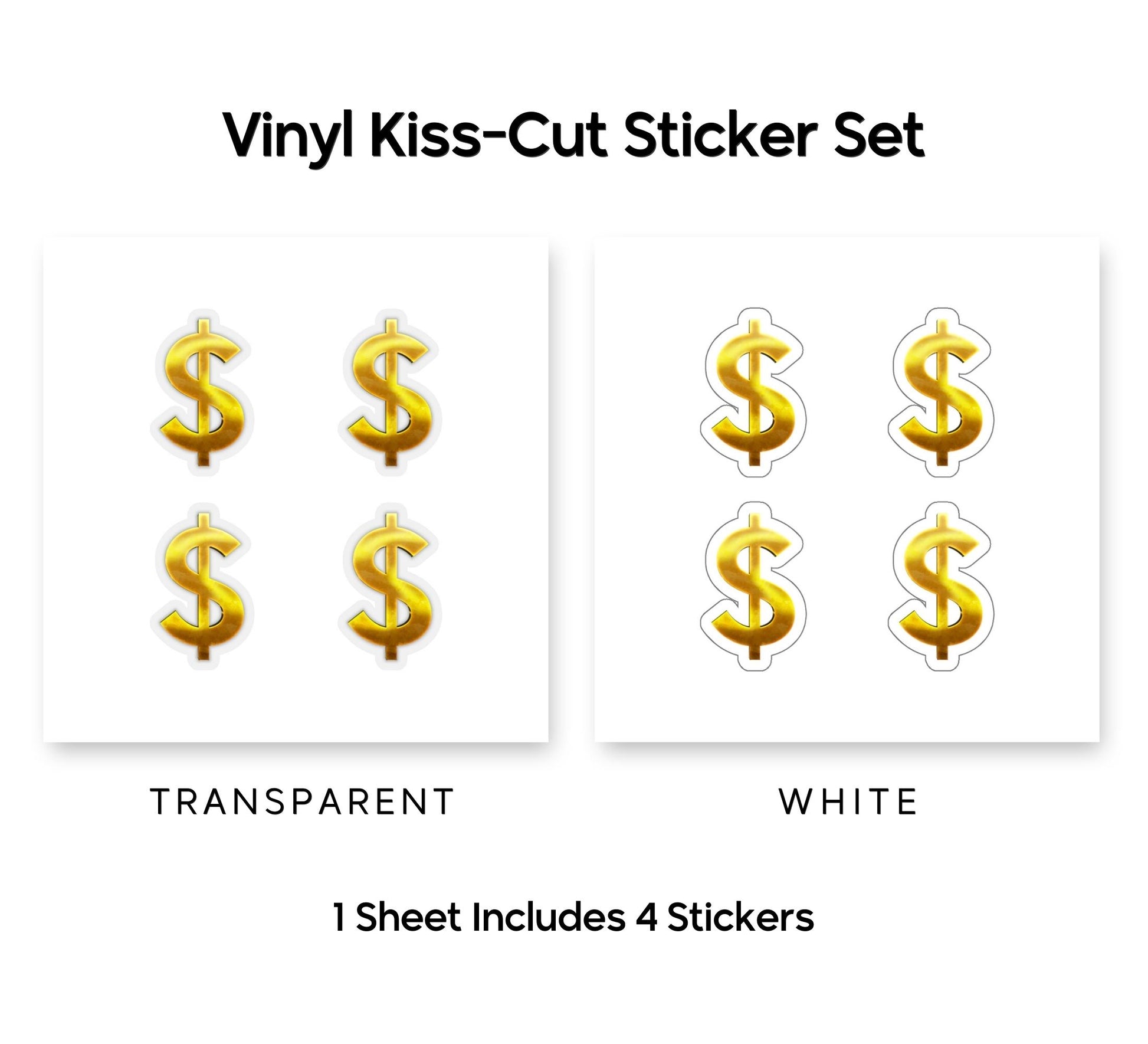 Mini Gold Money Sign Stickers