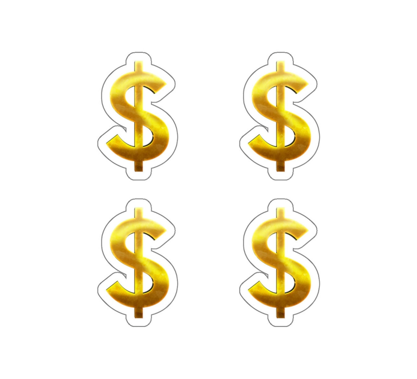 Mini Gold Money Sign Stickers