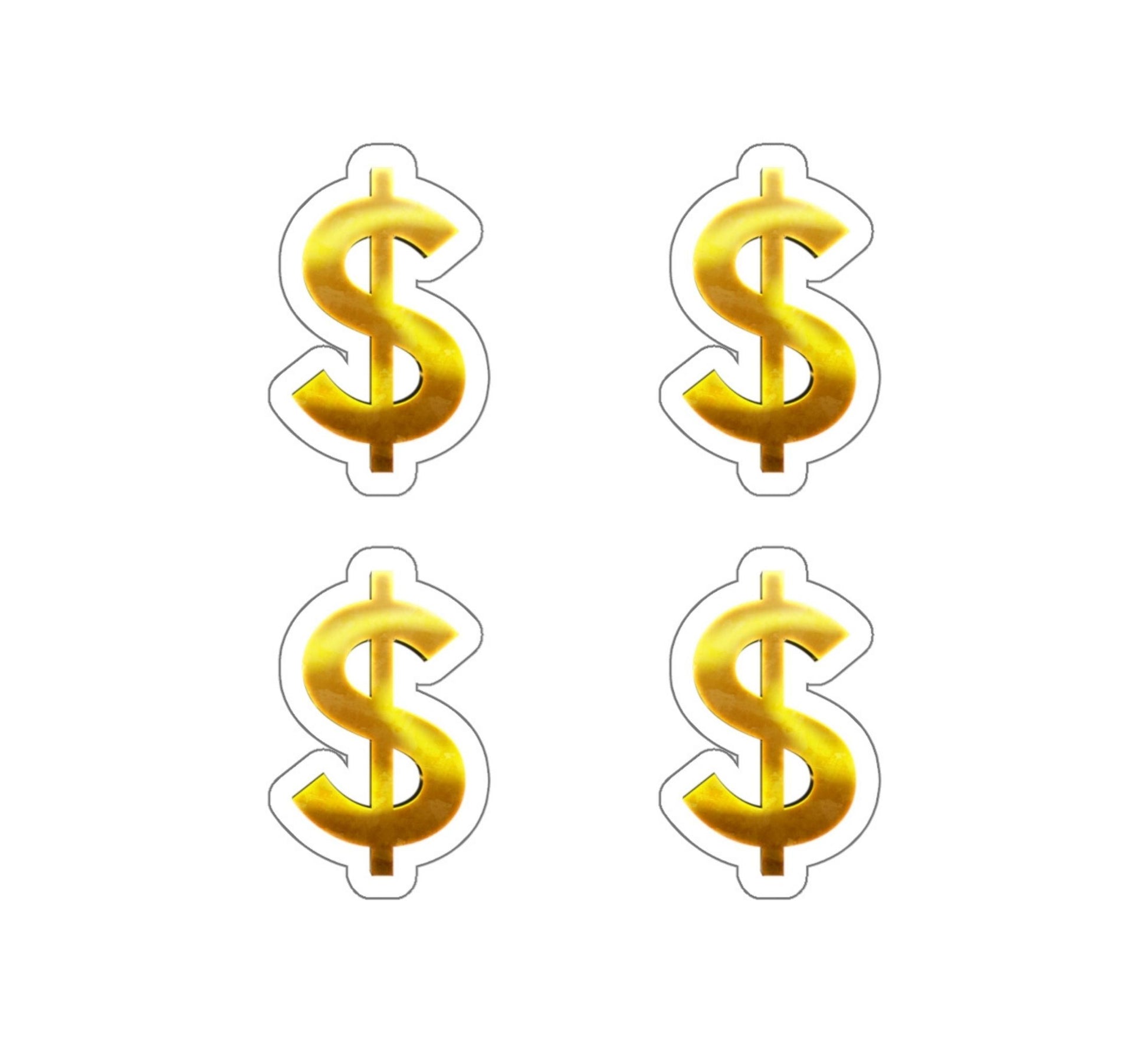 Mini Gold Money Sign Stickers