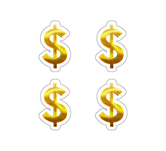 Mini Gold Money Sign Stickers
