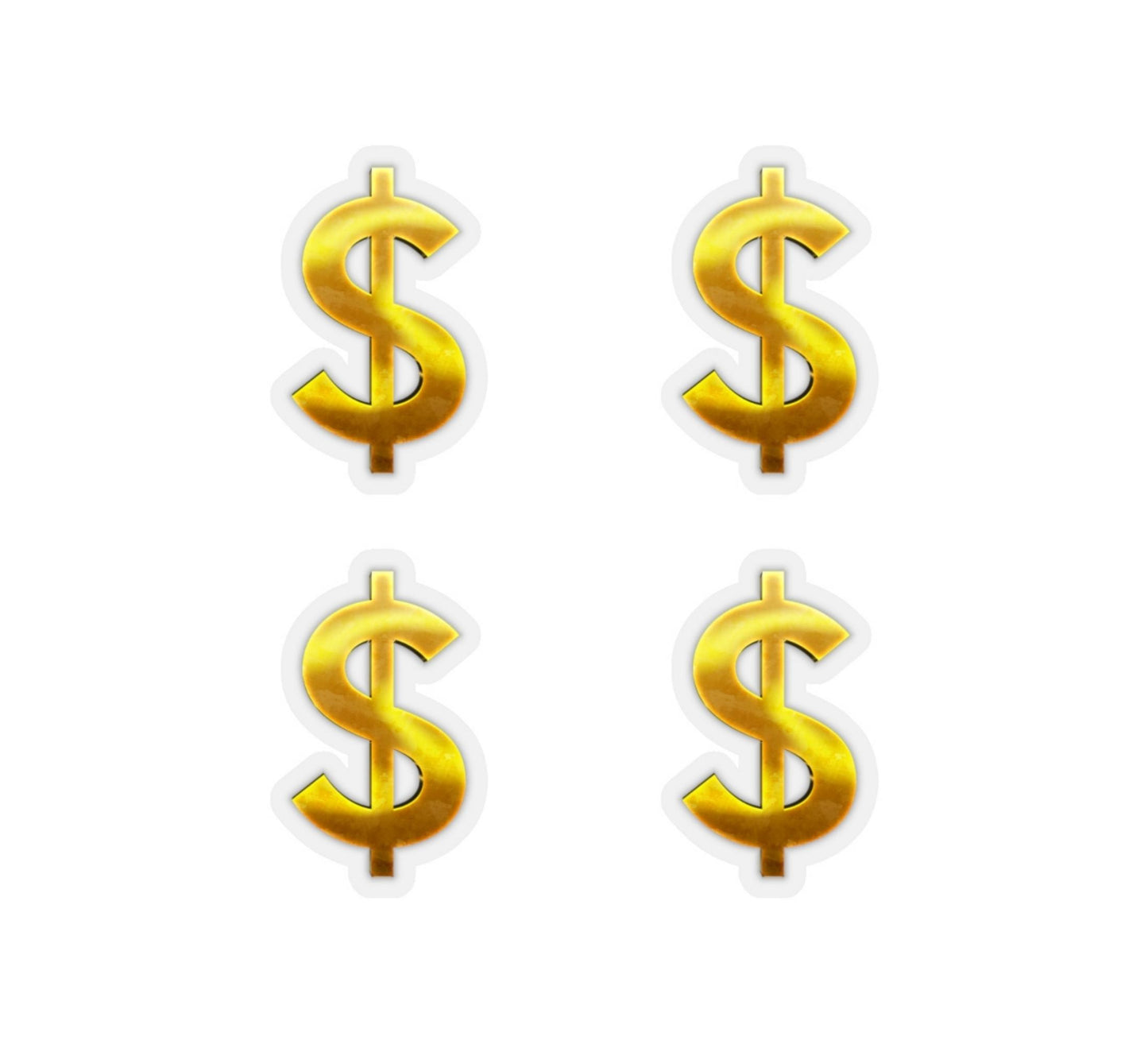 Mini Gold Money Sign Stickers
