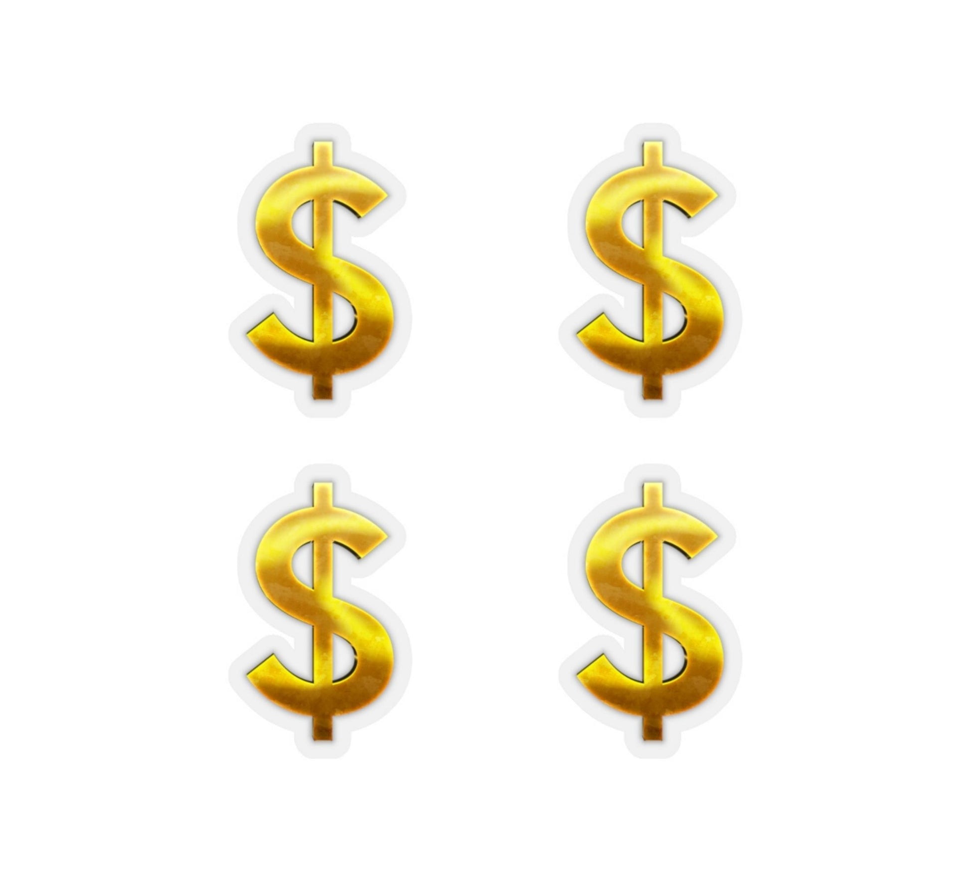Mini Gold Money Sign Stickers