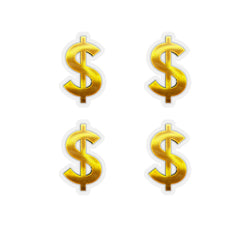 Mini Gold Money Sign Stickers