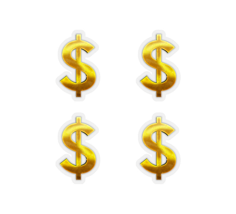 Mini Gold Money Sign Stickers