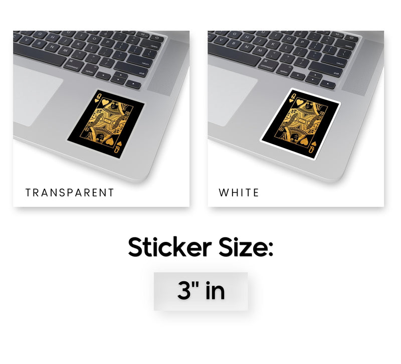 Gold Queen of Hearts Kiss-Cut Sticker