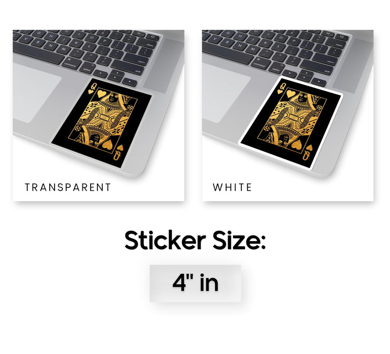Gold Queen of Hearts Kiss-Cut Sticker
