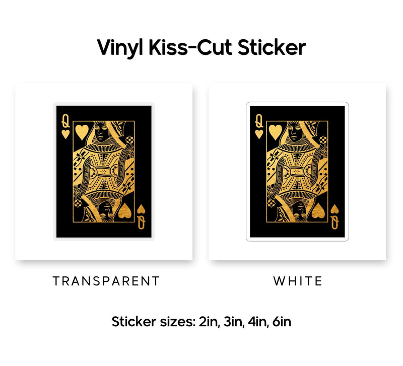 Gold Queen of Hearts Kiss-Cut Sticker