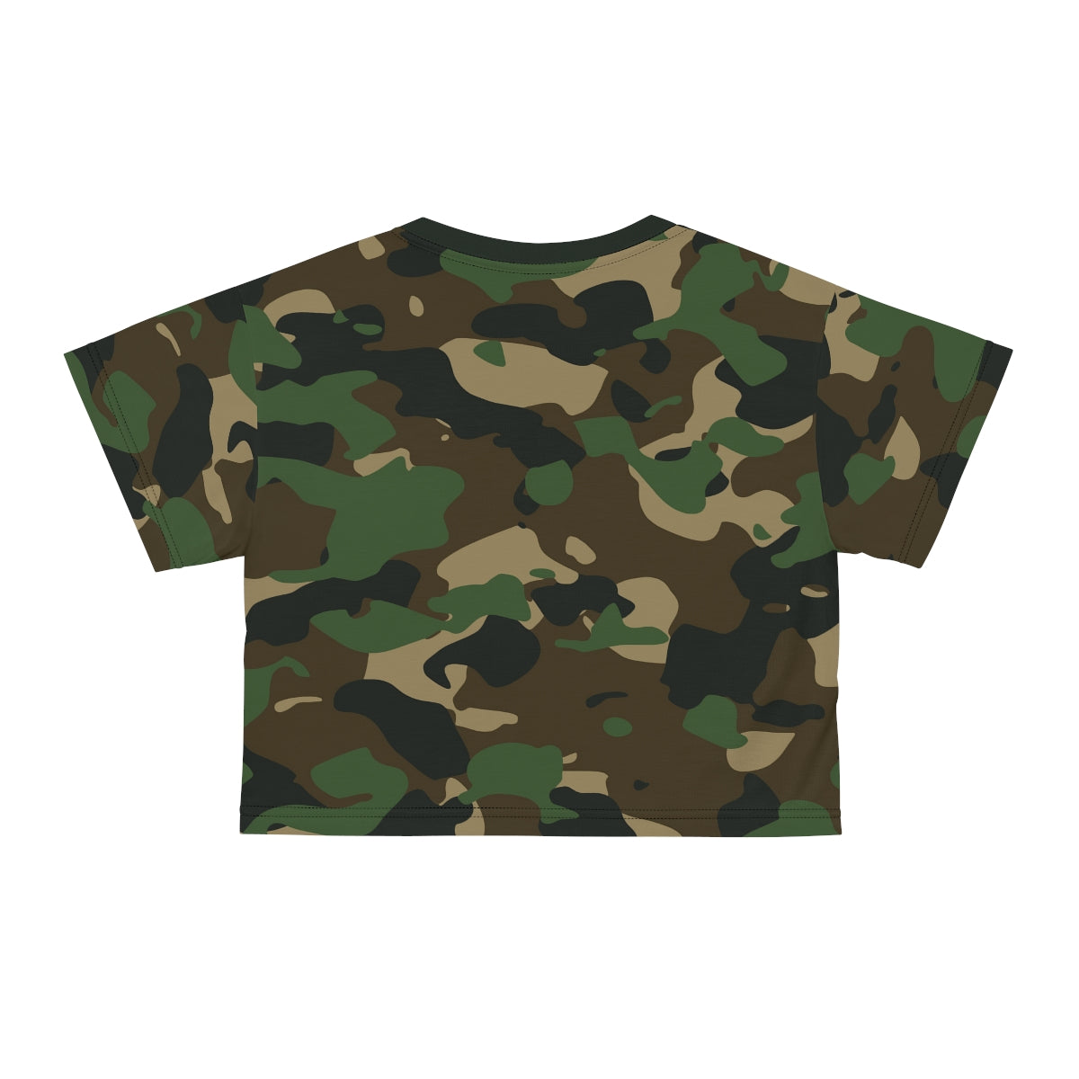 Military Green Camo AOP Crop Tee