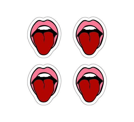 Pink Lips Tongue Out Sticker Sheet