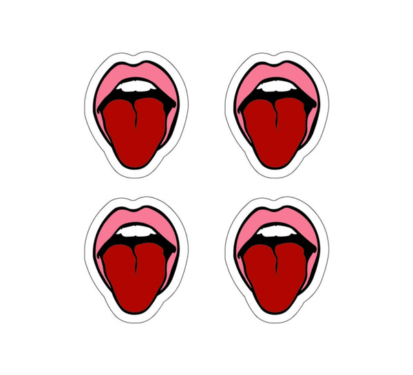 Pink Lips Tongue Out Sticker Sheet
