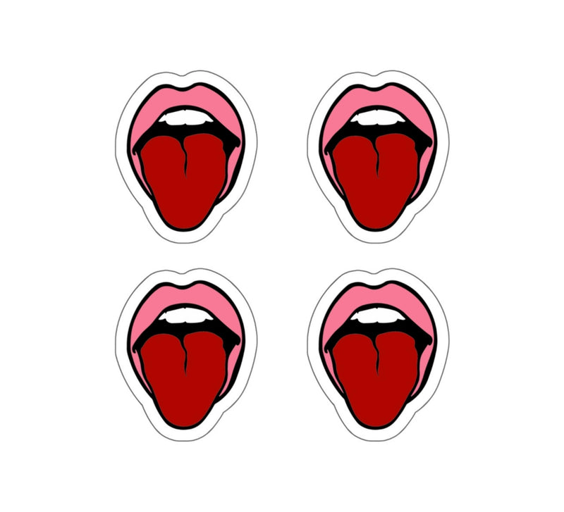 Pink Lips Tongue Out Sticker Sheet