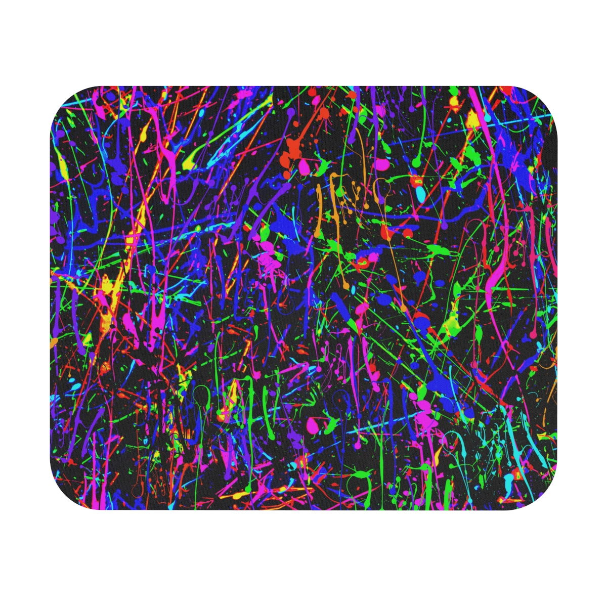 Neon Paint Splatter Mousepad