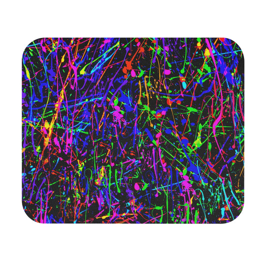 Neon Paint Splatter Mousepad