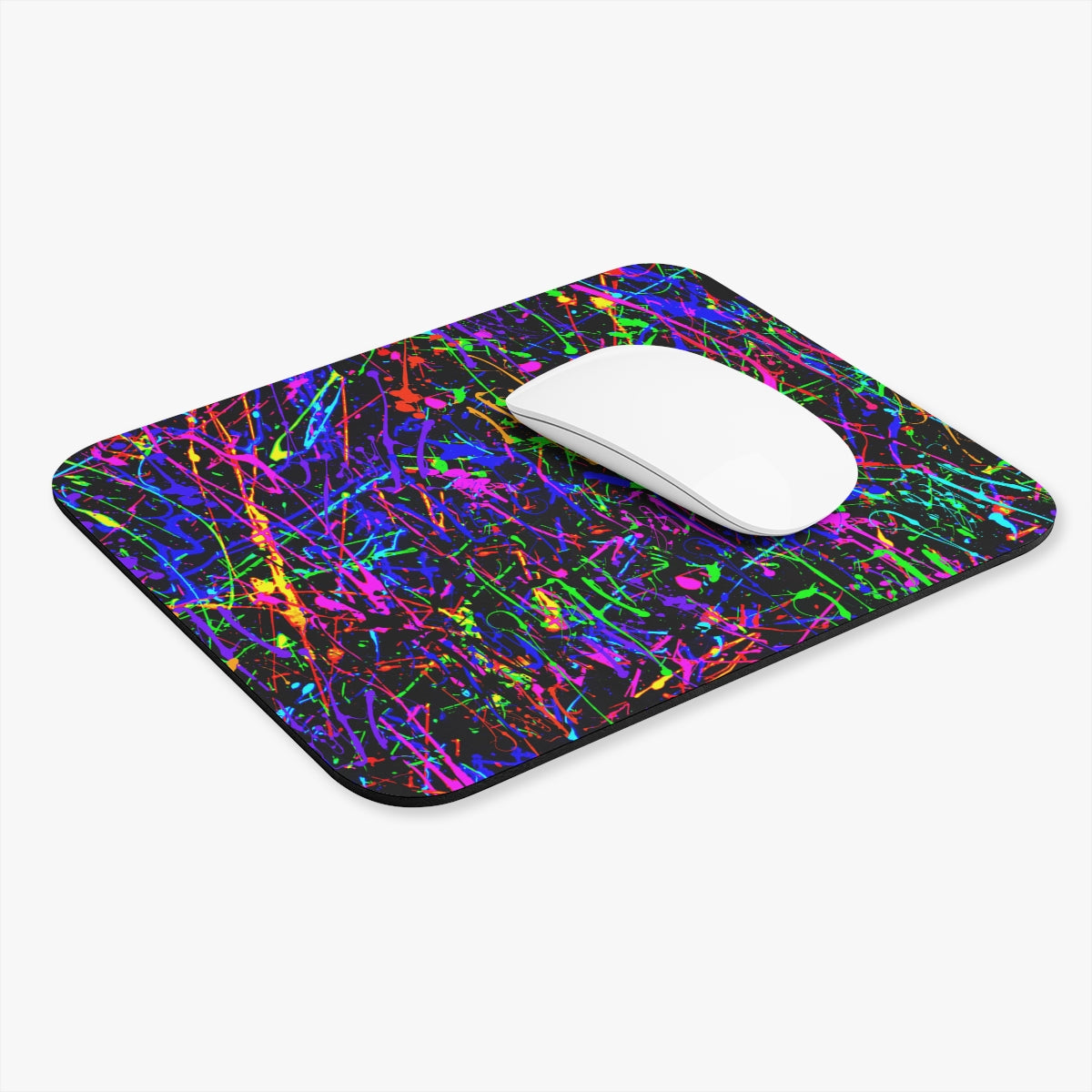 Neon Paint Splatter Mousepad
