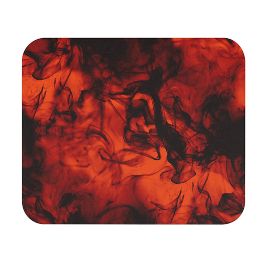 Orange + Black Smokey Fire Mousepad
