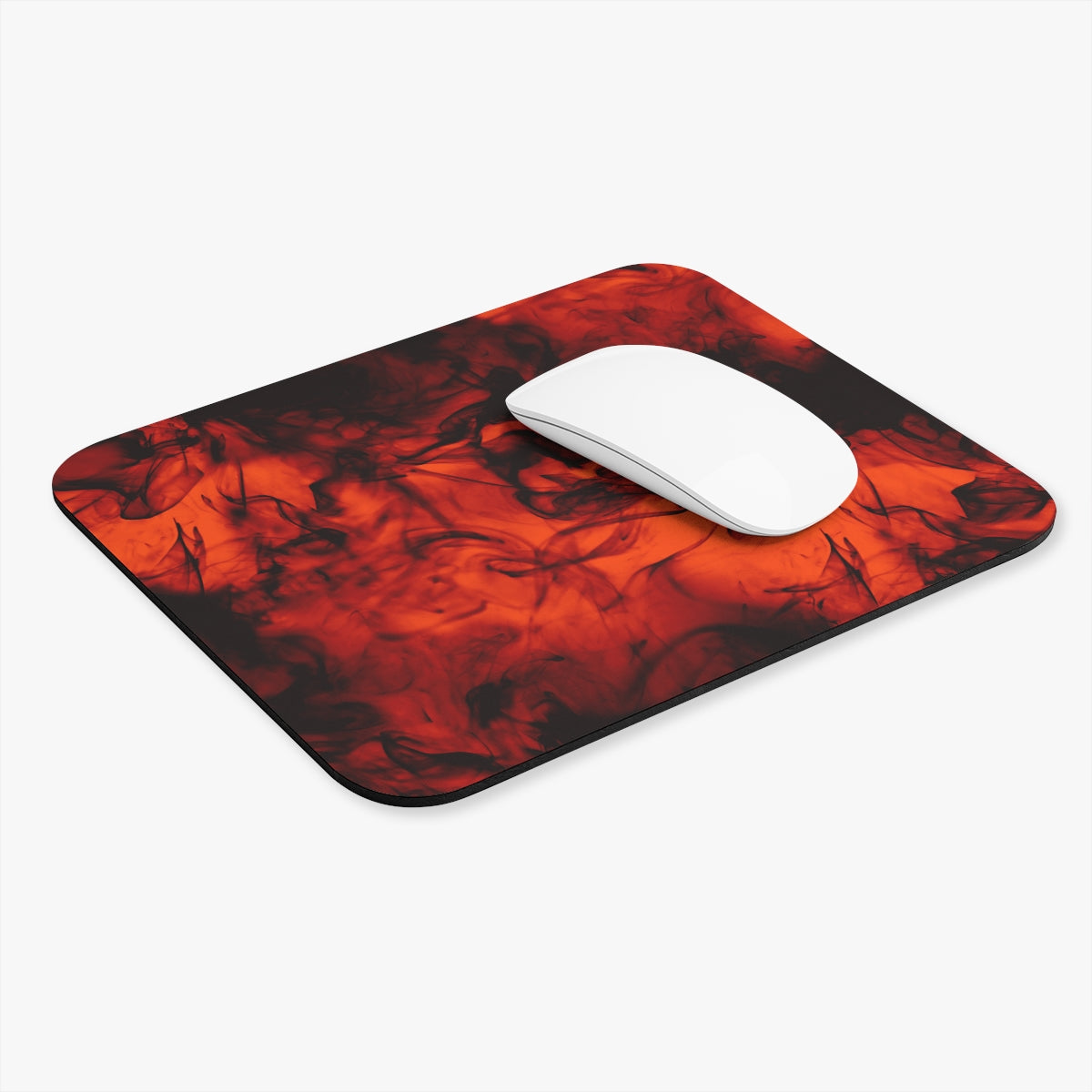 Orange + Black Smokey Fire Mousepad