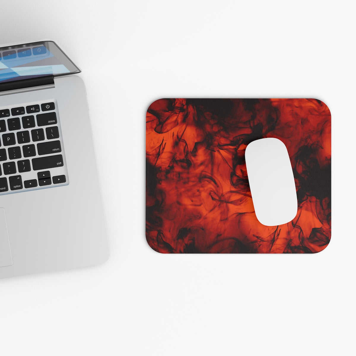 Orange + Black Smokey Fire Mousepad