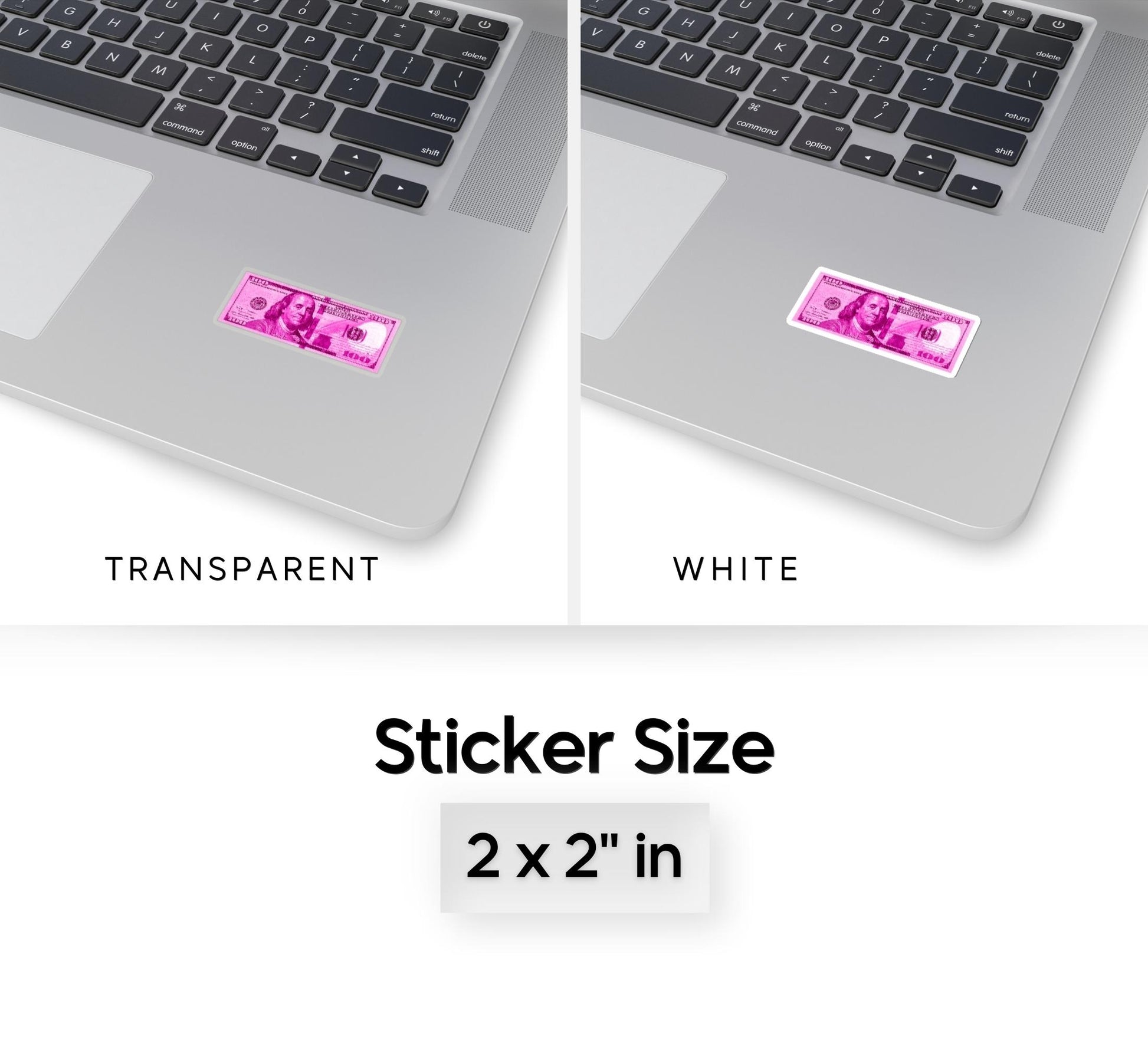 Pink 100 Dollar Bill Money Sticker