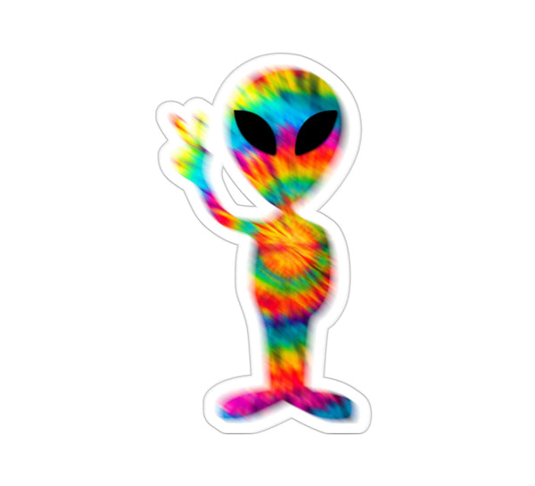 Rainbow Tiedye Alien Sticker