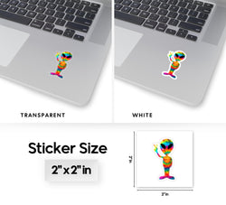 Rainbow Tiedye Alien Sticker