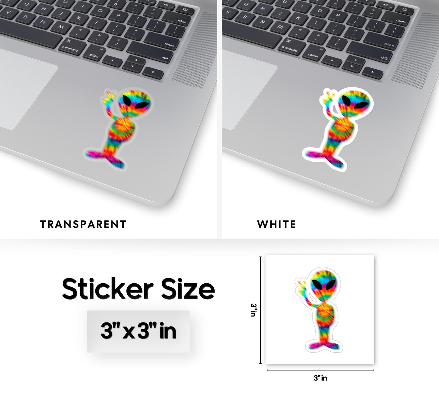Rainbow Tiedye Alien Sticker