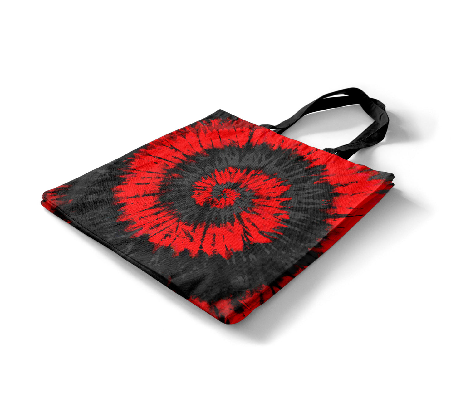 Red + Black Tie-Dye Tote Bag