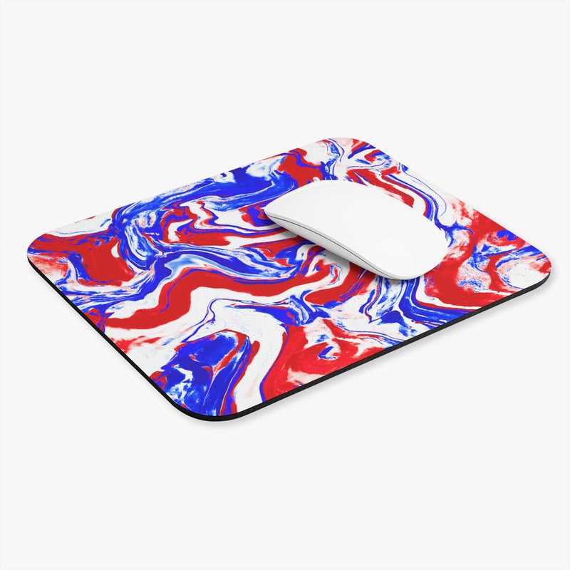 Red + White + Blue Liquid Marble Mousepad