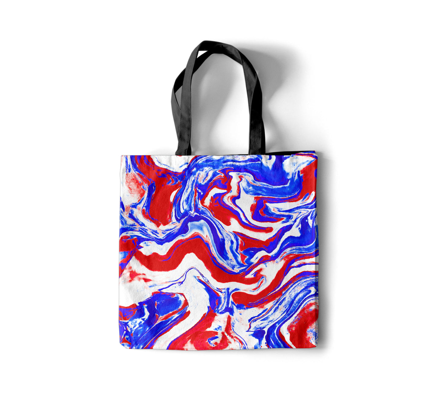 Patriotic Red + White + Blue Marble Tote Bag
