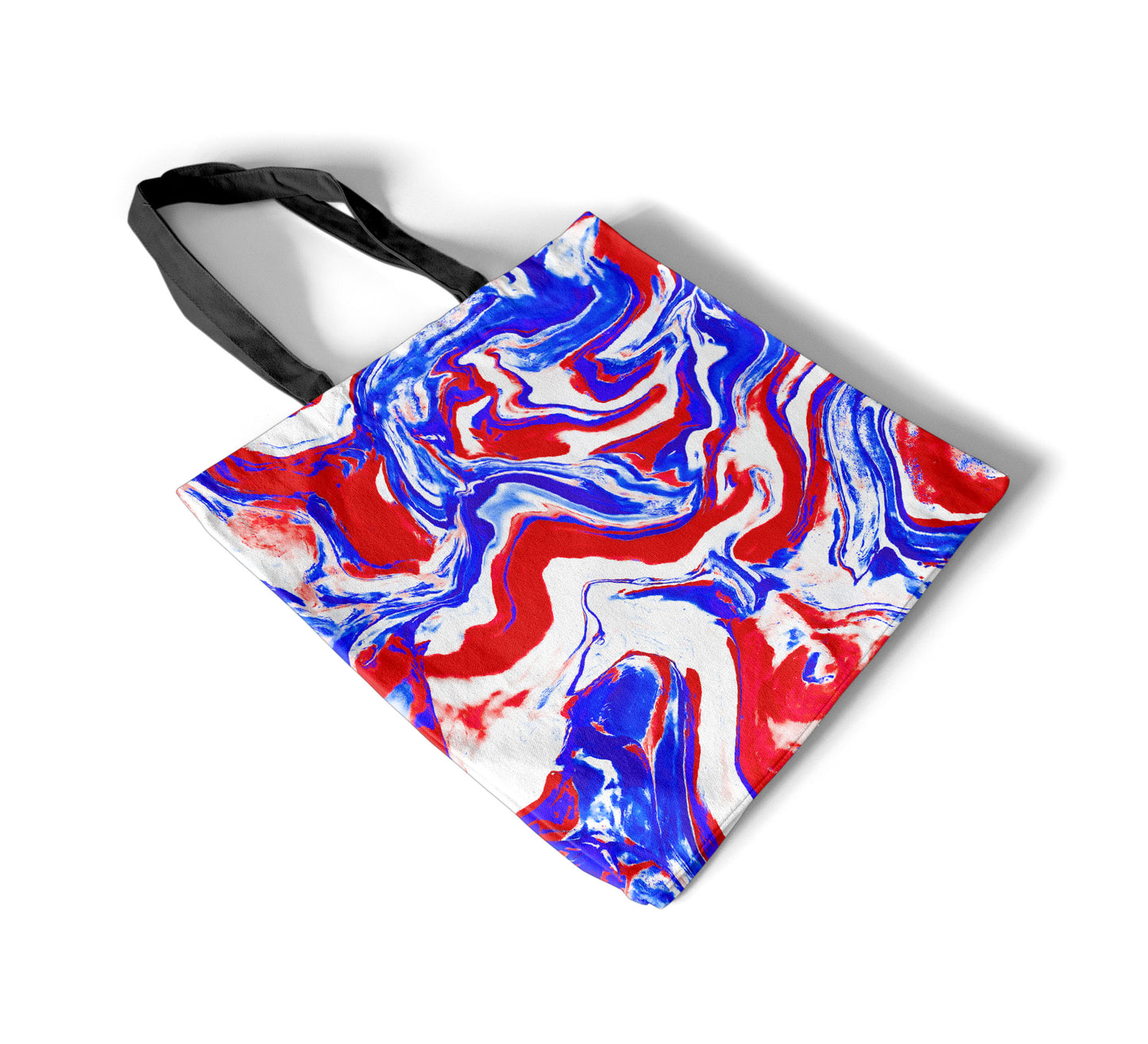 Patriotic Red + White + Blue Marble Tote Bag