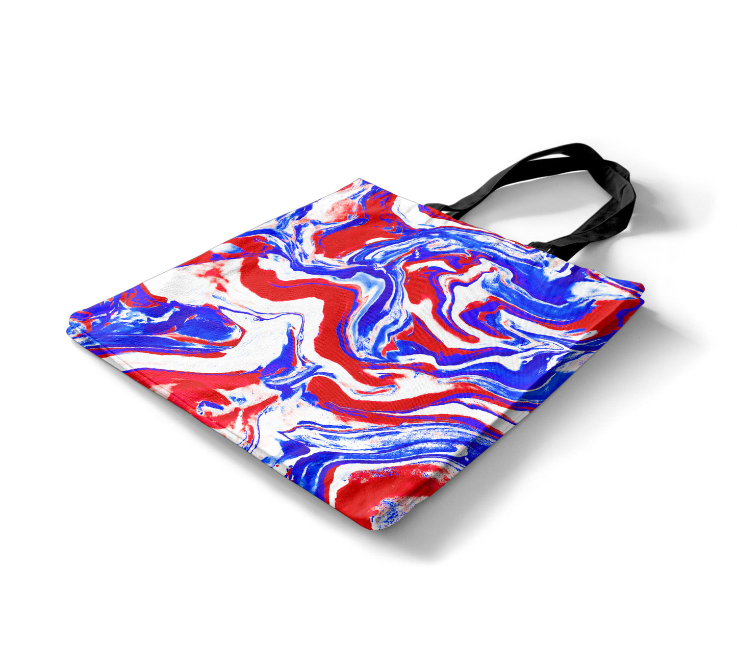 Patriotic Red + White + Blue Marble Tote Bag