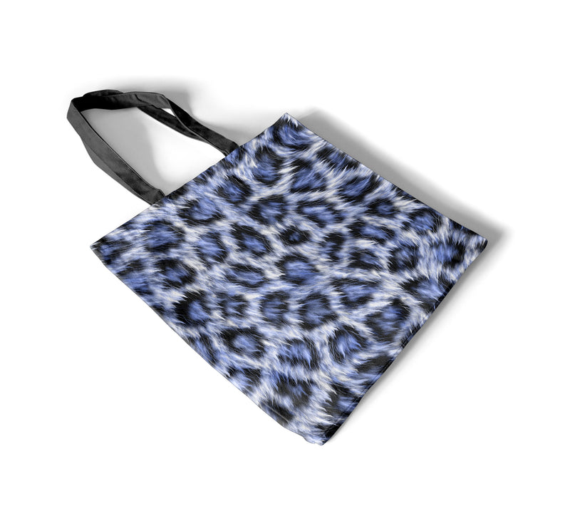 Blue Leopard Print Tote Bag - All Over Print Sublimation