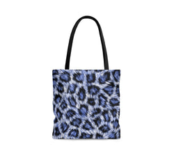 Blue Leopard Print Tote Bag - All Over Print Sublimation