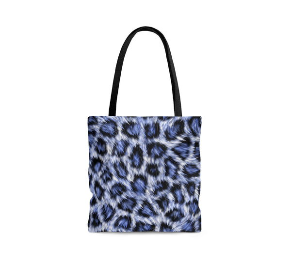 Blue Leopard Print Tote Bag - All Over Print Sublimation