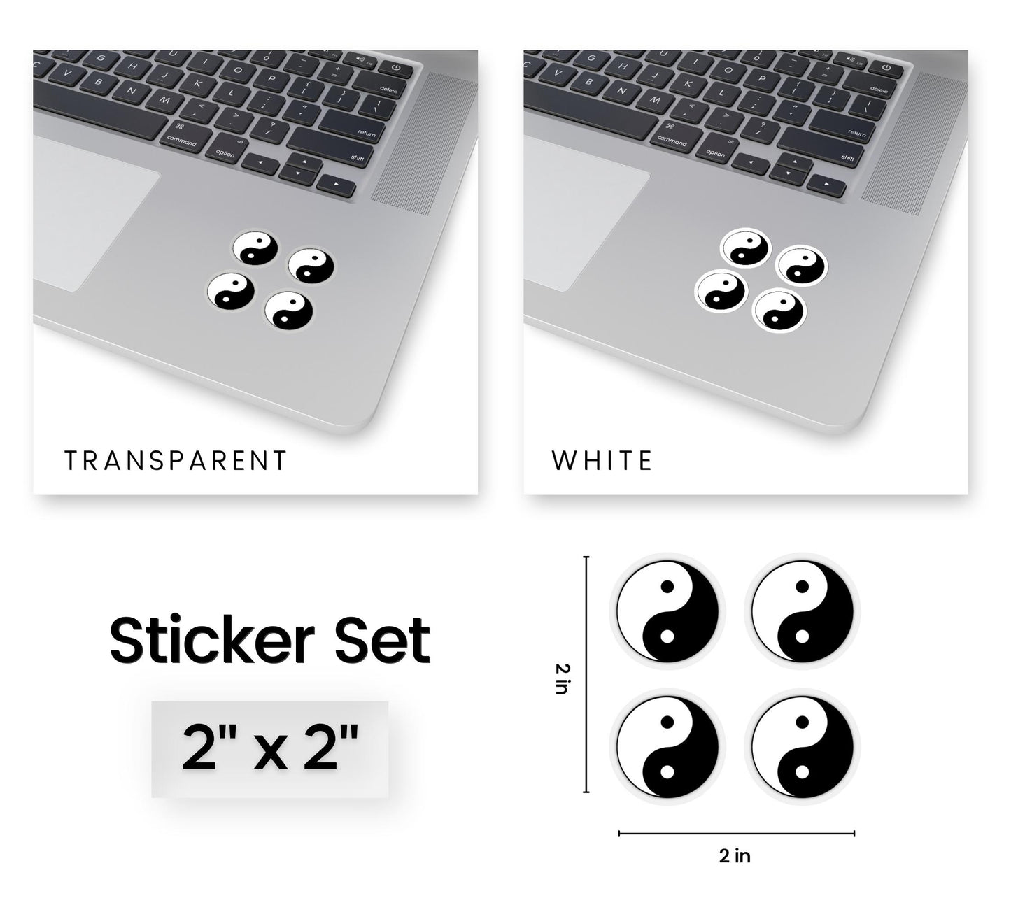 Ying Yang Symbol Sticker Set