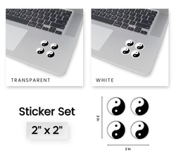 Ying Yang Symbol Sticker Set