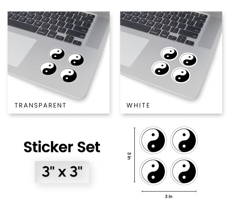 Ying Yang Symbol Sticker Set