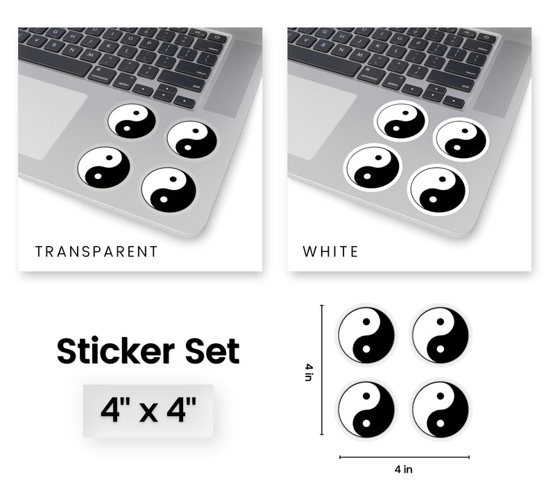 Ying Yang Symbol Sticker Set