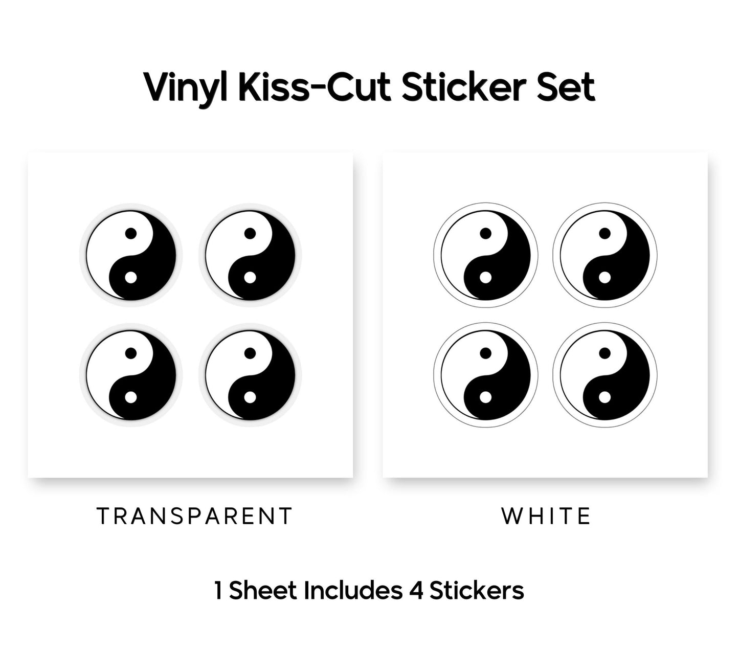 Ying Yang Symbol Sticker Set