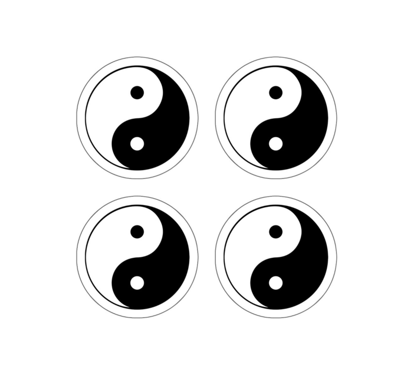 Ying Yang Symbol Sticker Set