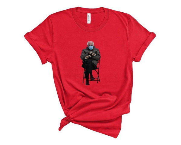 Bernie On A Chair Meme T-Shirt Red / XS