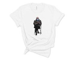 Bernie On A Chair Meme T-Shirt White / XS