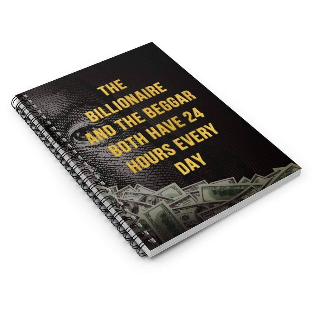 Billionaire and Beggar Quote Spiral Notebook | Ruled Line Spiral Notebook
