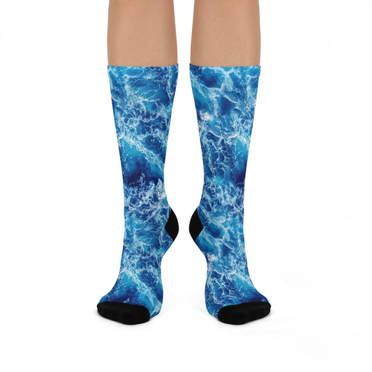 Blue Ocean Water DTG Crew Socks