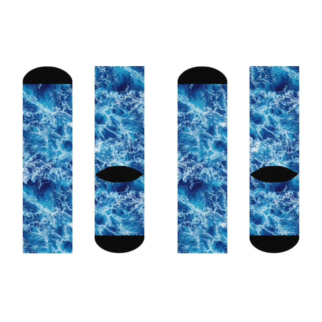 Blue Ocean Water DTG Crew Socks